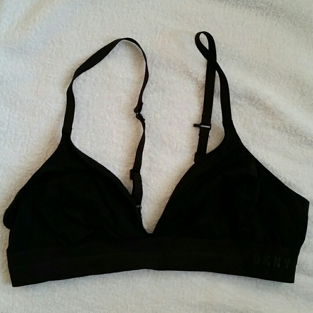 DKNY black wireless bralette Large